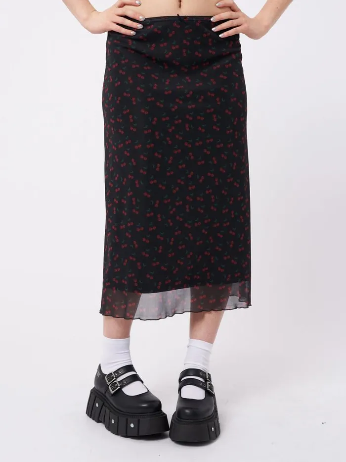 Clothing Minga London Skirts Cherry Cola Mesh Midi Skirt