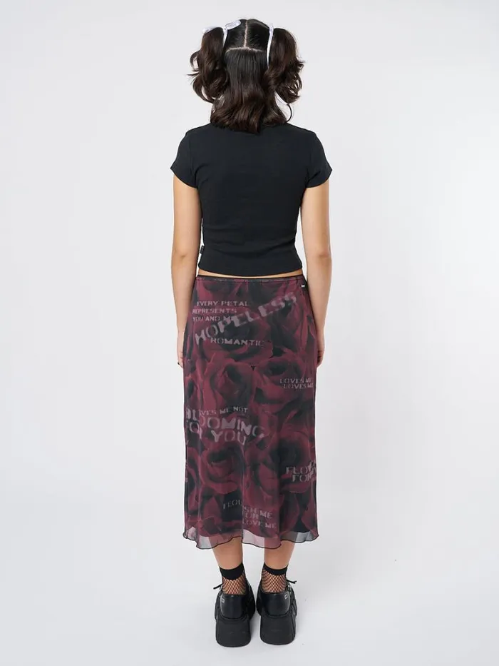 Clothing Minga London Skirts Hopeless Romantic Rose Mesh Midi Skirt