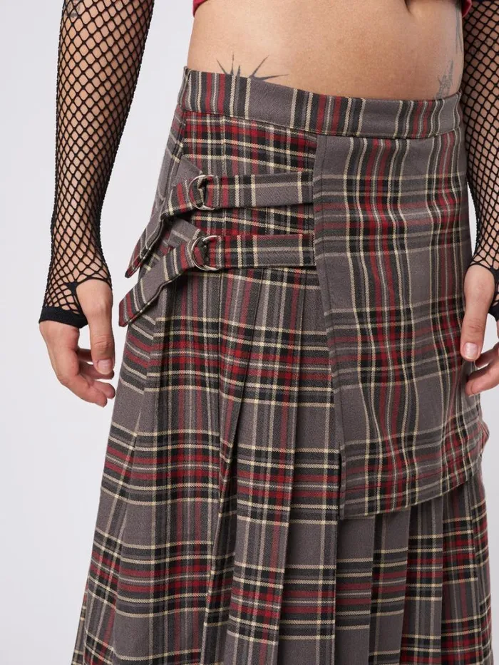 Clothing Minga London Skirts Laurie Pleated Tartan Midi Skirt