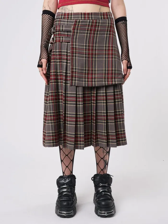 Clothing Minga London Skirts Laurie Pleated Tartan Midi Skirt