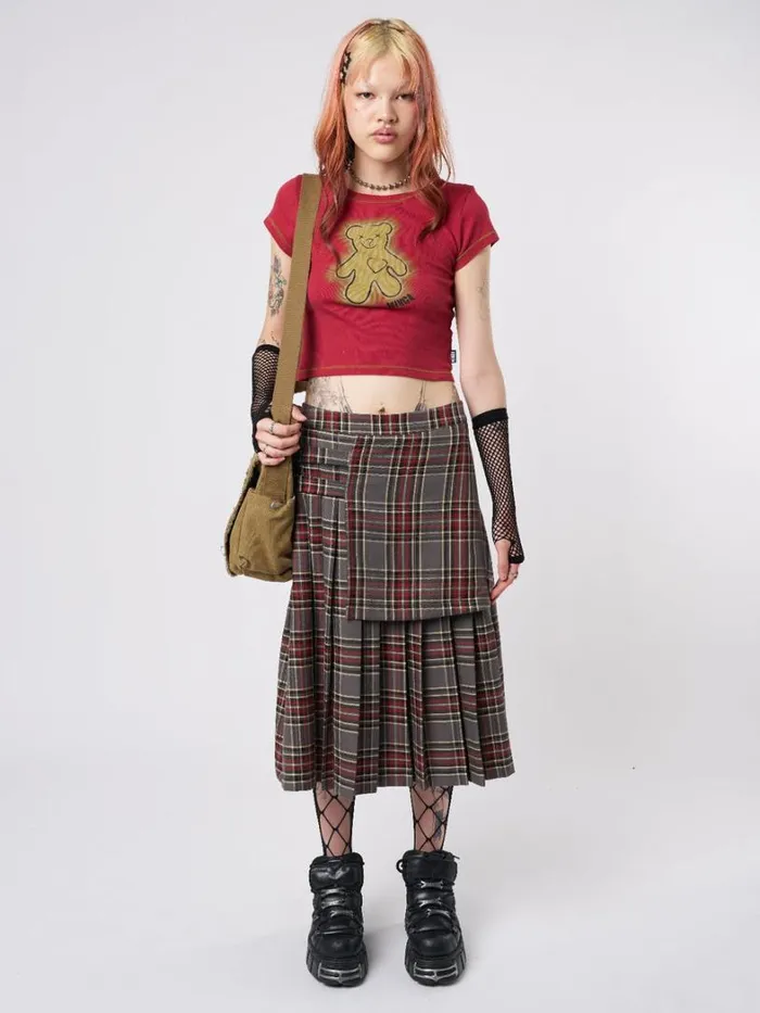 Clothing Minga London Skirts Laurie Pleated Tartan Midi Skirt