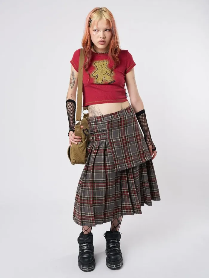Clothing Minga London Skirts Laurie Pleated Tartan Midi Skirt