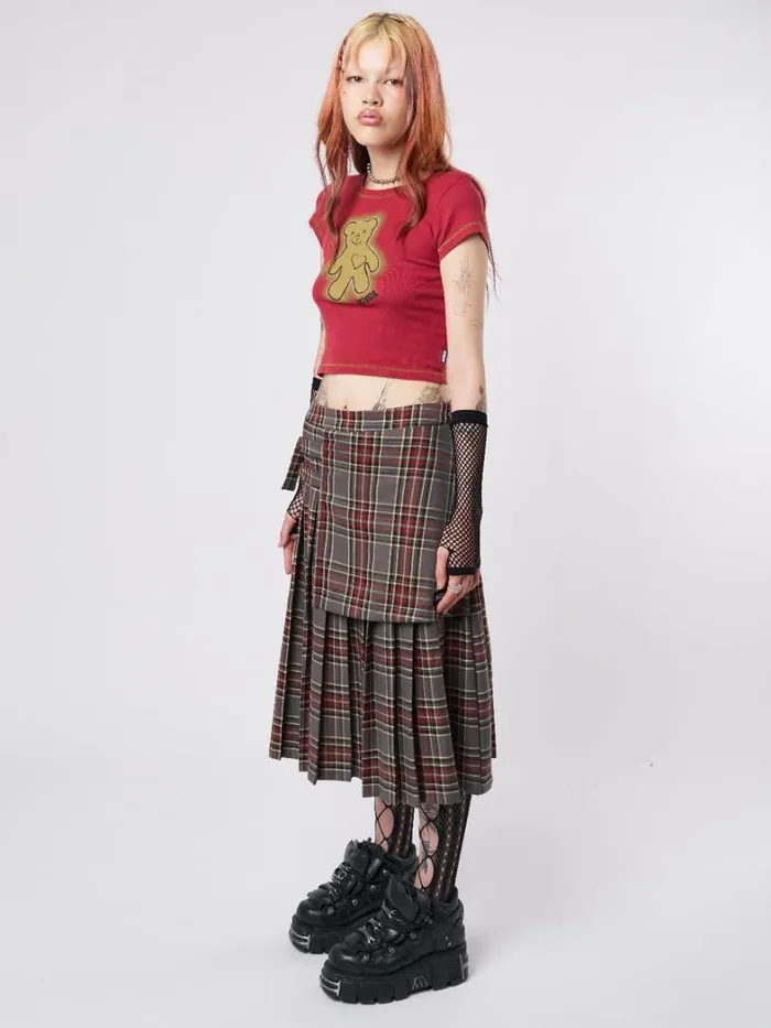Clothing Minga London Skirts Laurie Pleated Tartan Midi Skirt