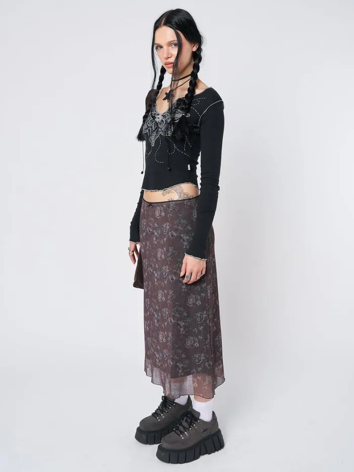 Clothing Minga London Skirts Pearl Floral Print Midi Skirt