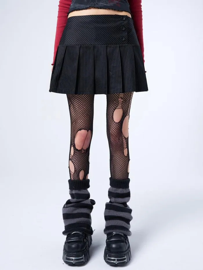 Clothing Minga London Skirts Romy Pinstripe Pleated Mini Skirt