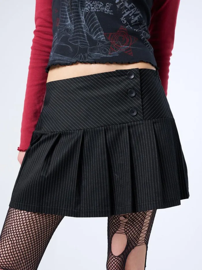 Clothing Minga London Skirts Romy Pinstripe Pleated Mini Skirt
