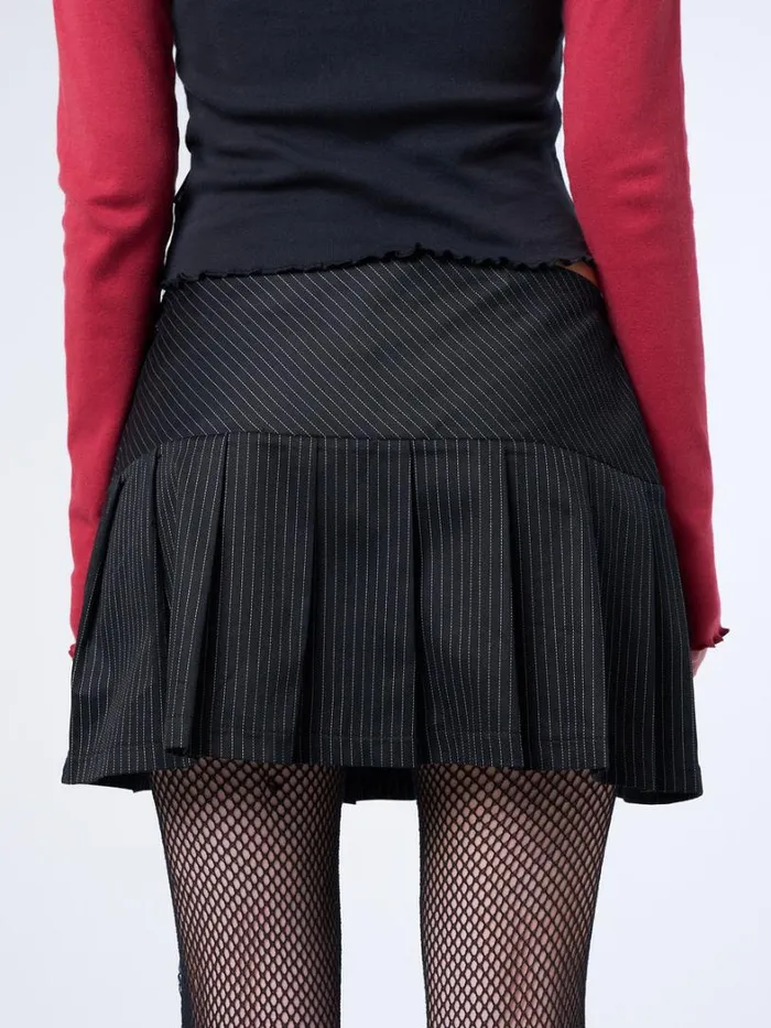 Clothing Minga London Skirts Romy Pinstripe Pleated Mini Skirt