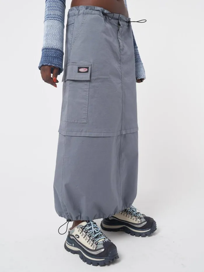 Clothing Minga London Skirts Ruby Stone Blue Maxi Tech Cargo Skirt