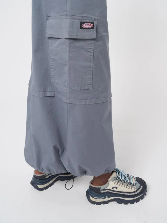 Clothing Minga London Skirts Ruby Stone Blue Maxi Tech Cargo Skirt