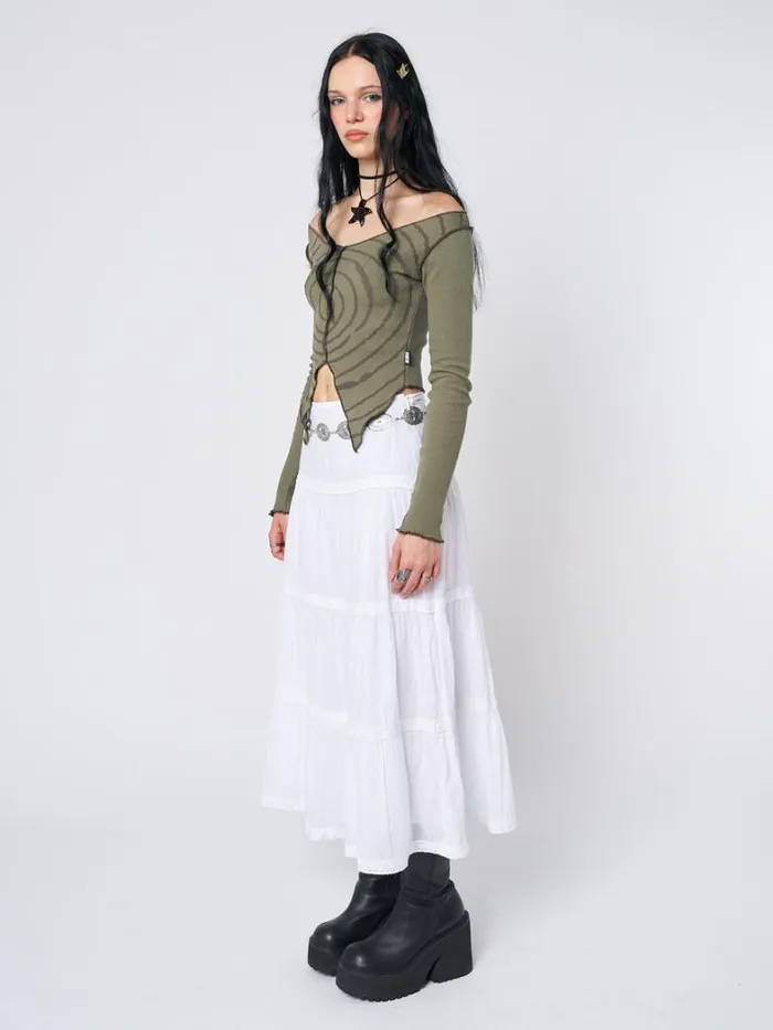 Clothing Minga London Skirts Snow White Ruffle Lace Maxi Skirt