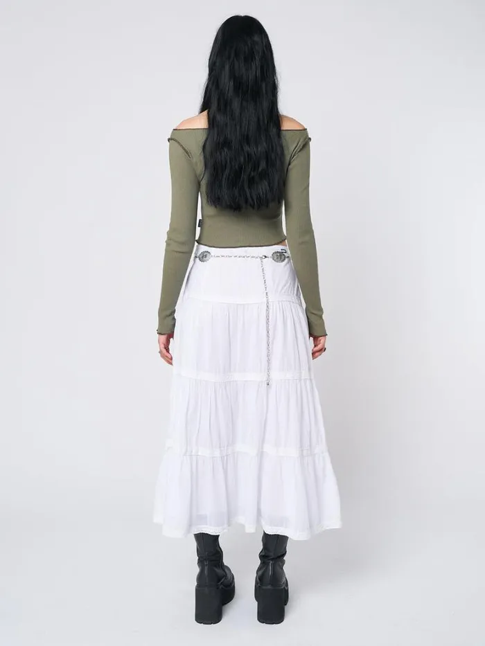 Clothing Minga London Skirts Snow White Ruffle Lace Maxi Skirt