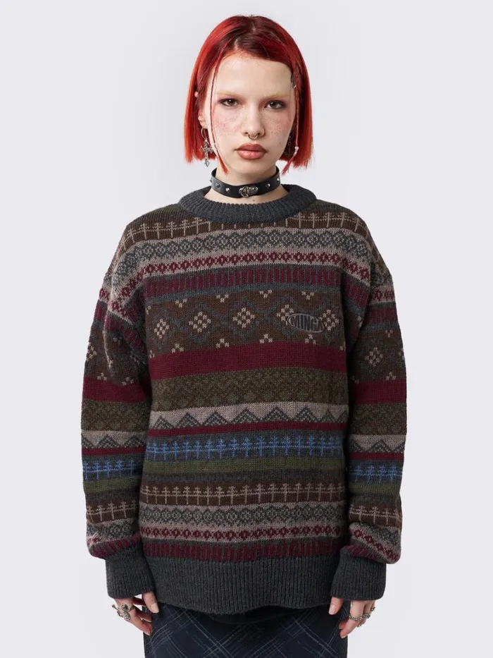 Clothing Minga London Sweaters Ashton Jacquard Knit Sweater