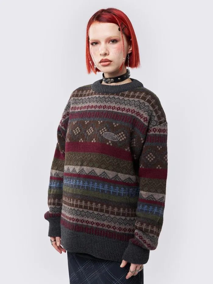 Clothing Minga London Sweaters Ashton Jacquard Knit Sweater