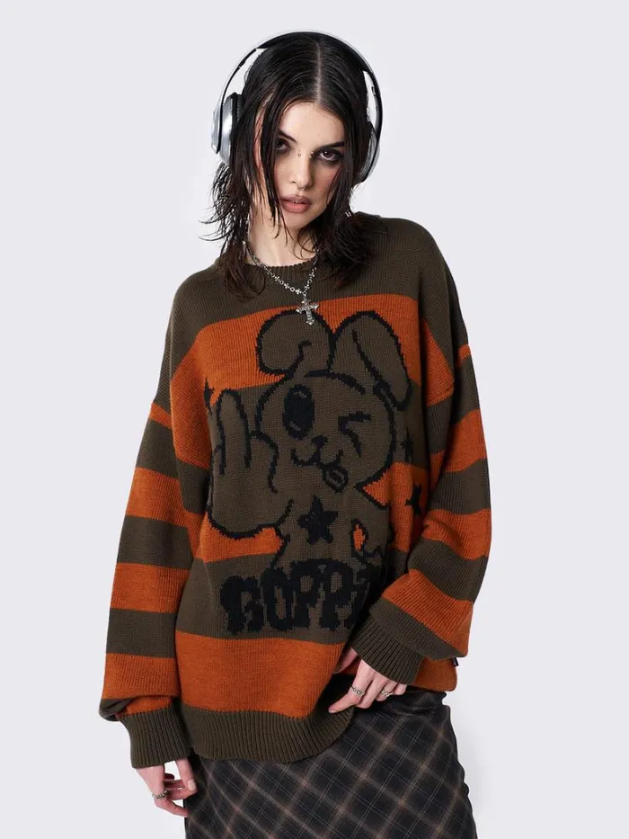 Clothing Minga London Sweaters Boppin Jacquard Striped Knit Sweater