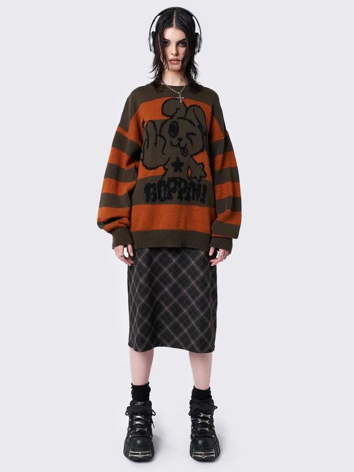 Clothing Minga London Sweaters Boppin Jacquard Striped Knit Sweater