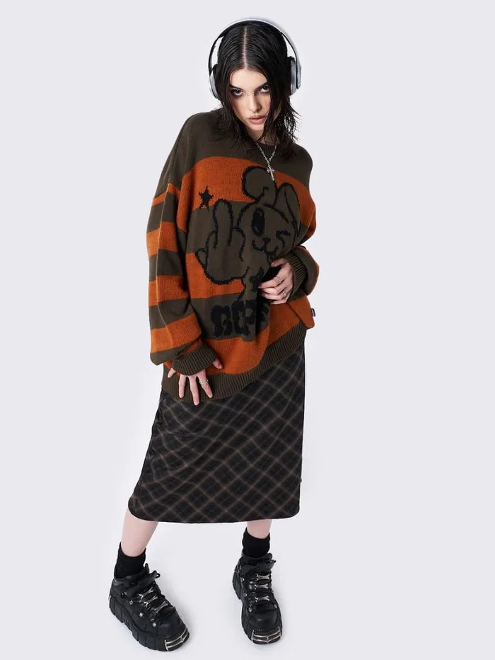 Clothing Minga London Sweaters Boppin Jacquard Striped Knit Sweater