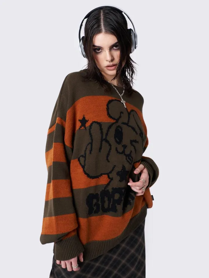 Clothing Minga London Sweaters Boppin Jacquard Striped Knit Sweater