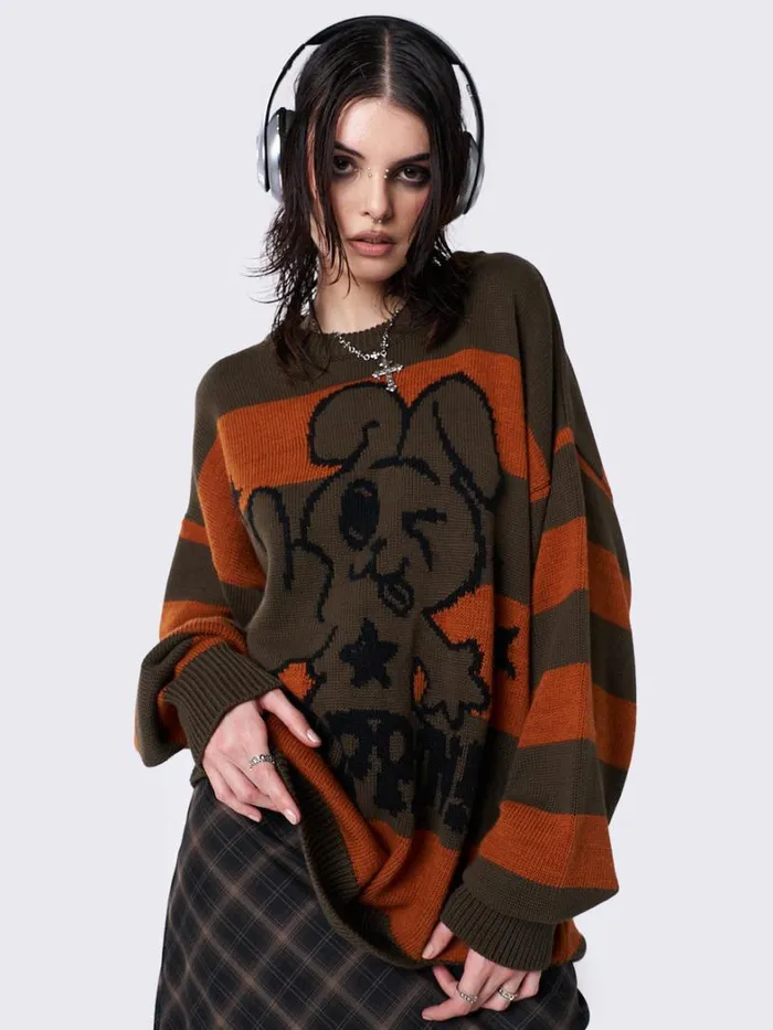 Clothing Minga London Sweaters Boppin Jacquard Striped Knit Sweater