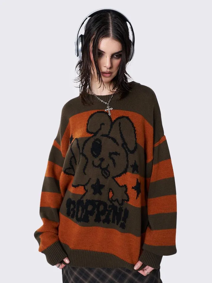 Clothing Minga London Sweaters Boppin Jacquard Striped Knit Sweater