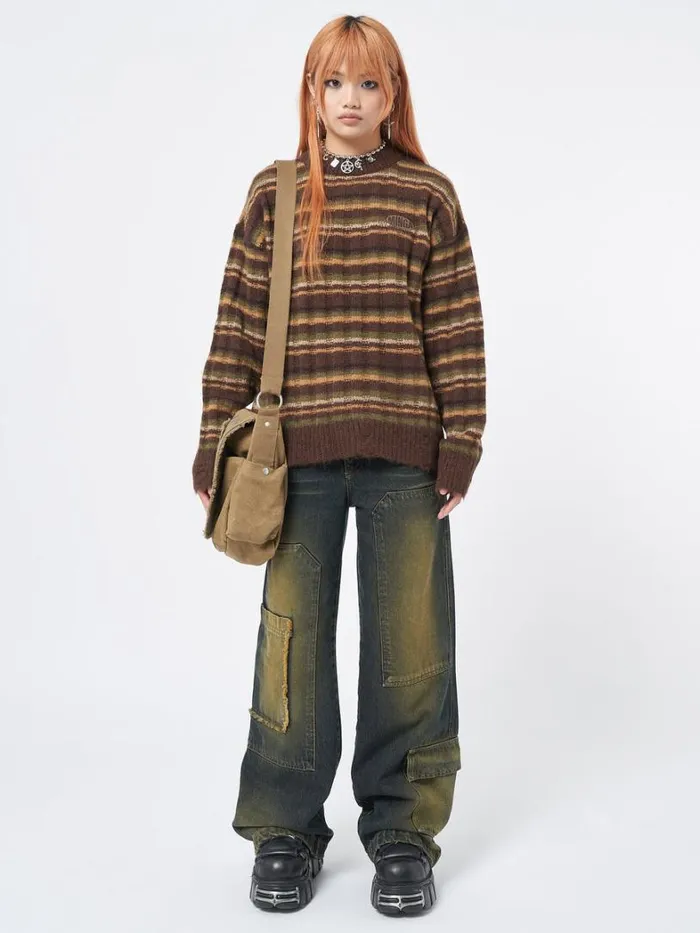 Clothing Minga London Sweaters Hazel Striped Chunky Knit Jumper