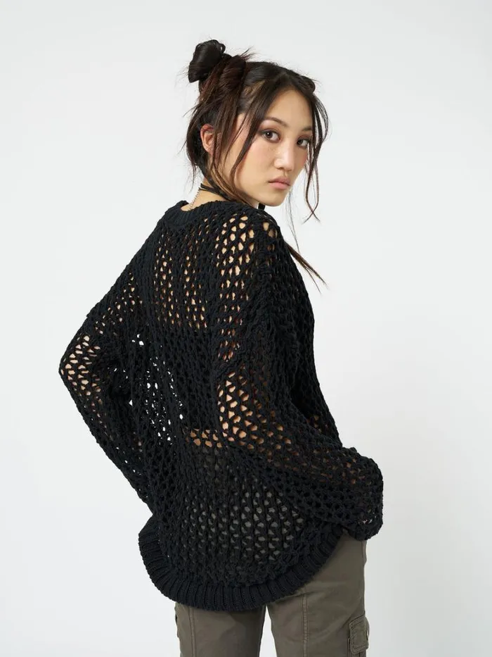 Clothing Minga London Sweaters Heart Stopper Open Knit Jumper