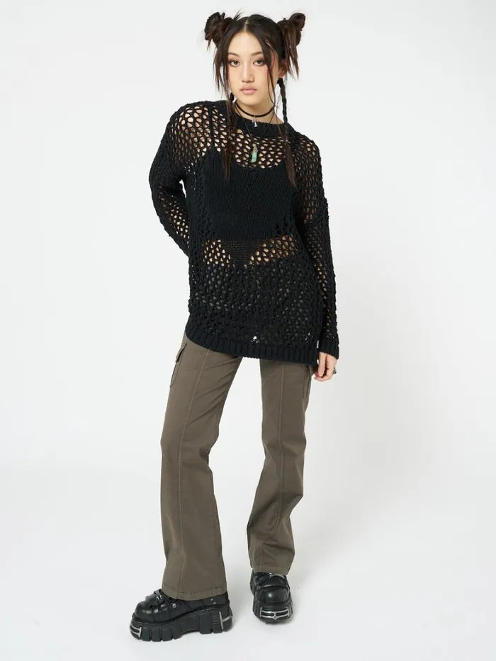 Clothing Minga London Sweaters Heart Stopper Open Knit Jumper
