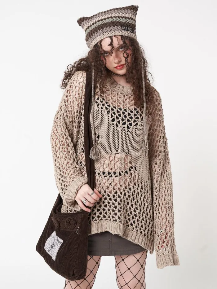 Clothing Minga London Sweaters Metamorphosis Open Knit Jumper
