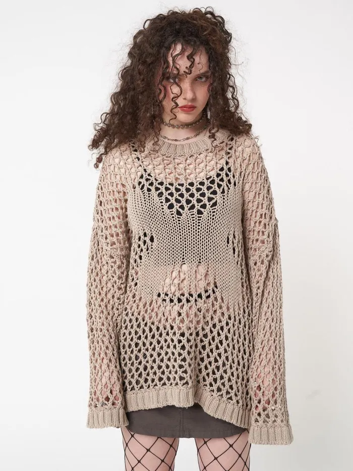 Clothing Minga London Sweaters Metamorphosis Open Knit Jumper