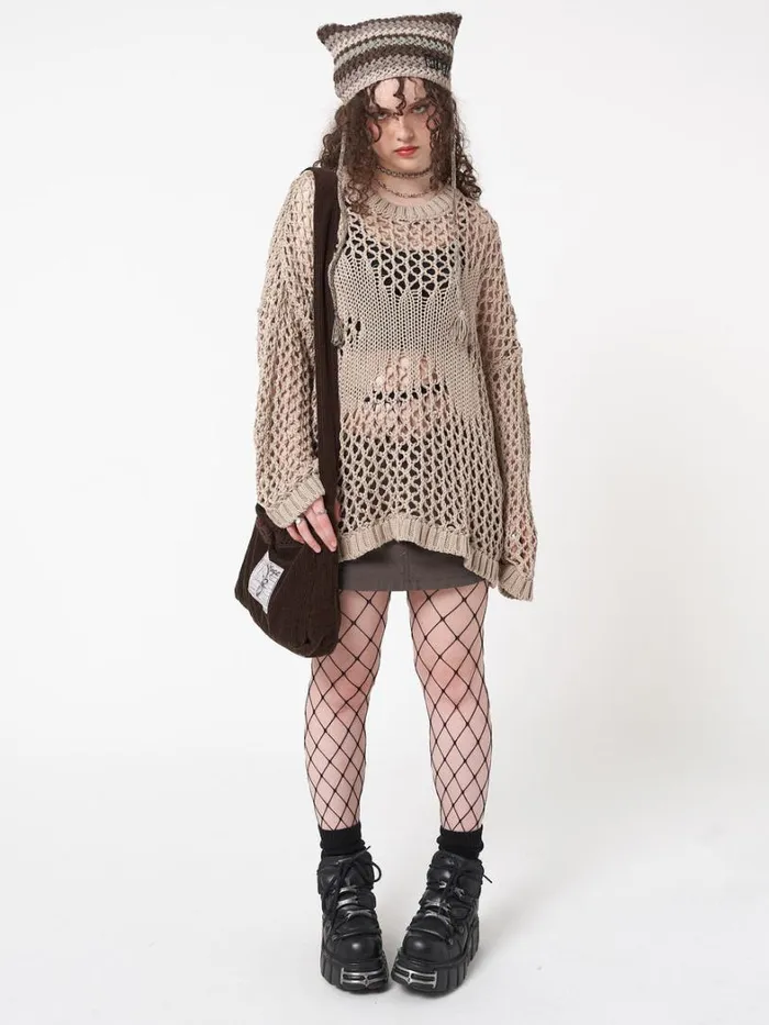 Clothing Minga London Sweaters Metamorphosis Open Knit Jumper