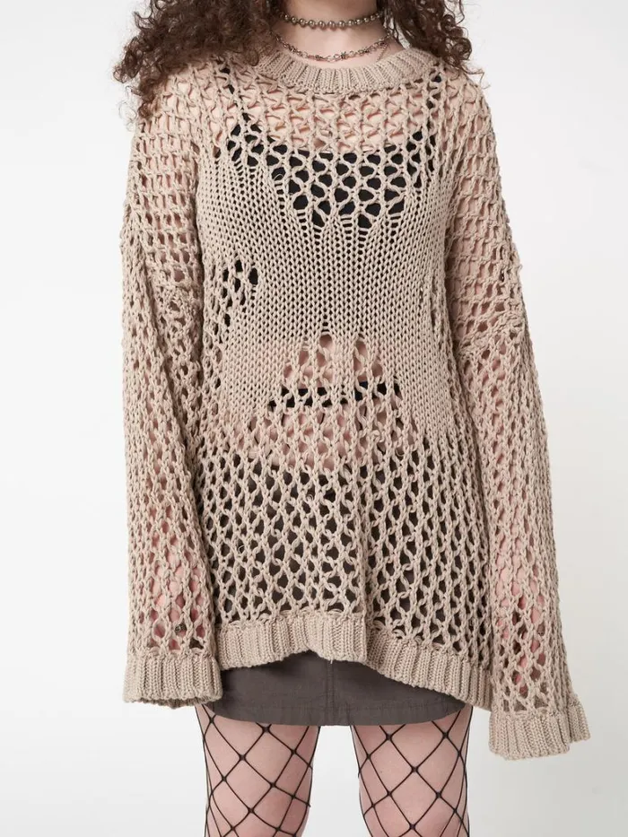 Clothing Minga London Sweaters Metamorphosis Open Knit Jumper
