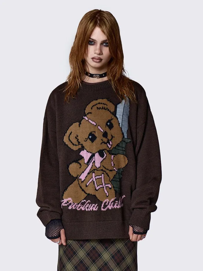 Clothing Minga London Sweaters Problem Child Graphic Knit Sweater