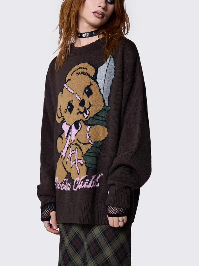 Clothing Minga London Sweaters Problem Child Graphic Knit Sweater