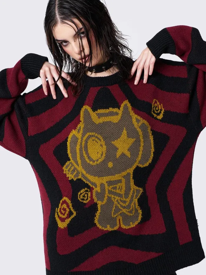 Clothing Minga London Sweaters Rockstar Graphic Knit Sweater