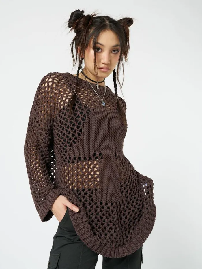 Clothing Minga London Sweaters Shroom Open Knit Jumper