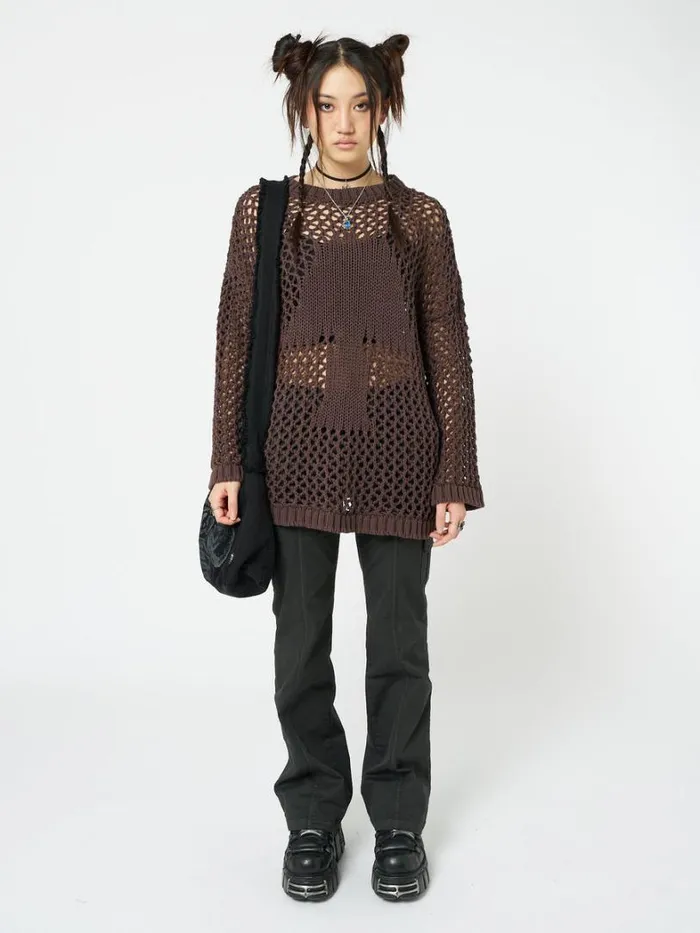 Clothing Minga London Sweaters Shroom Open Knit Jumper