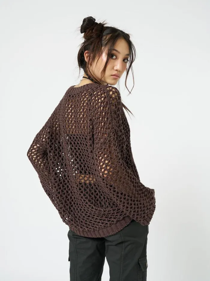 Clothing Minga London Sweaters Shroom Open Knit Jumper