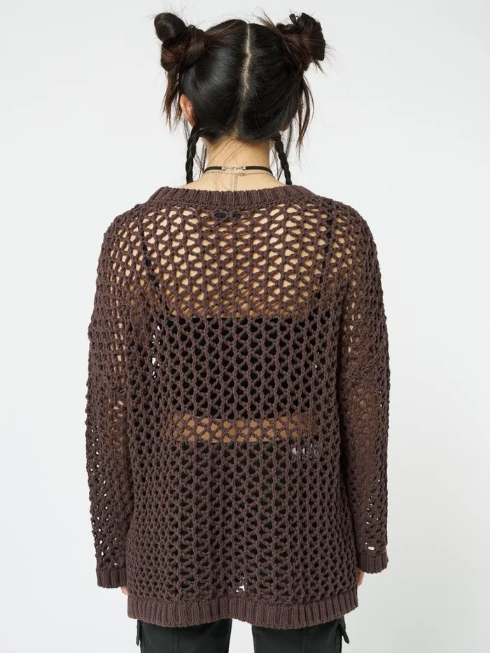 Clothing Minga London Sweaters Shroom Open Knit Jumper