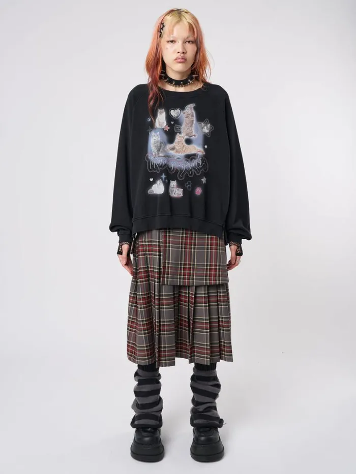 Clothing Minga London Sweatshirts Meow Or Never Kitty Sweatshirt
