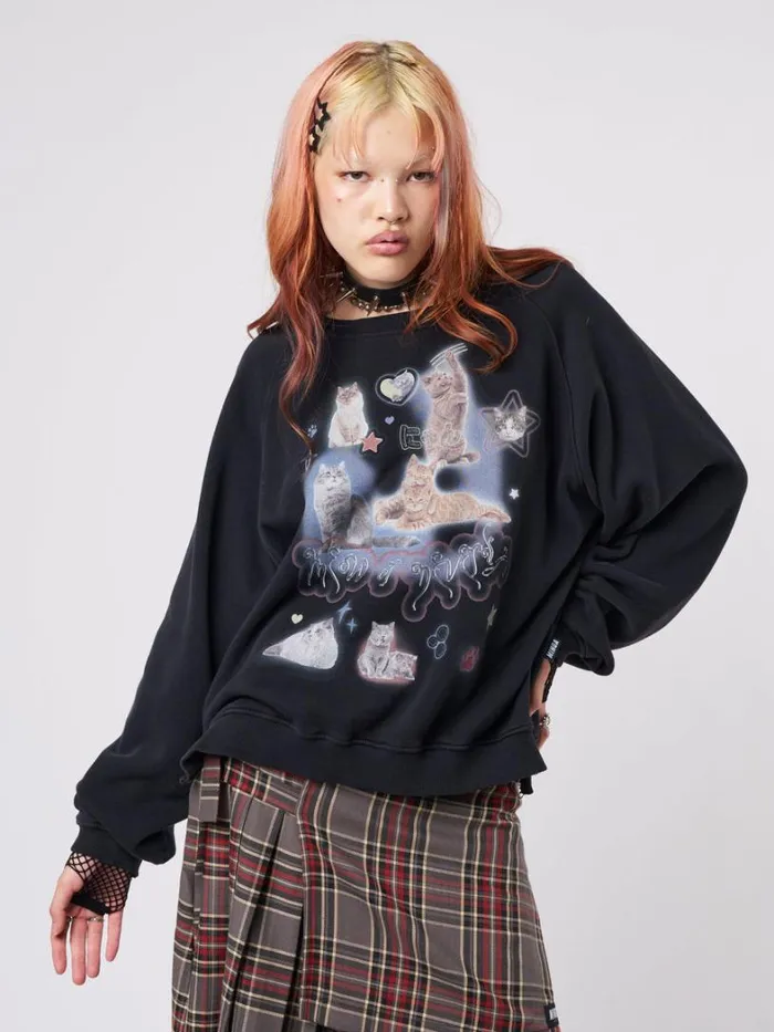 Clothing Minga London Sweatshirts Meow Or Never Kitty Sweatshirt