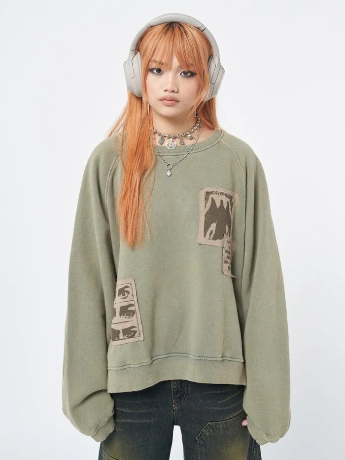 Clothing Minga London Sweatshirts Patch Me Up Sweatshirt