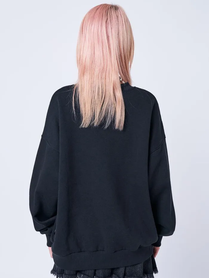 Clothing Minga London Sweatshirts Unworldly Black Graphic Sweatshirt