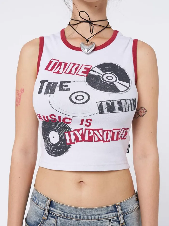 Clothing Minga London Tank Tops Hypnotic Graphic Print Vest Top