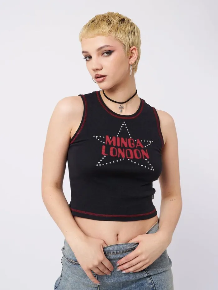 Clothing Minga London Tank Tops RockStar Girlfriend Vest Top
