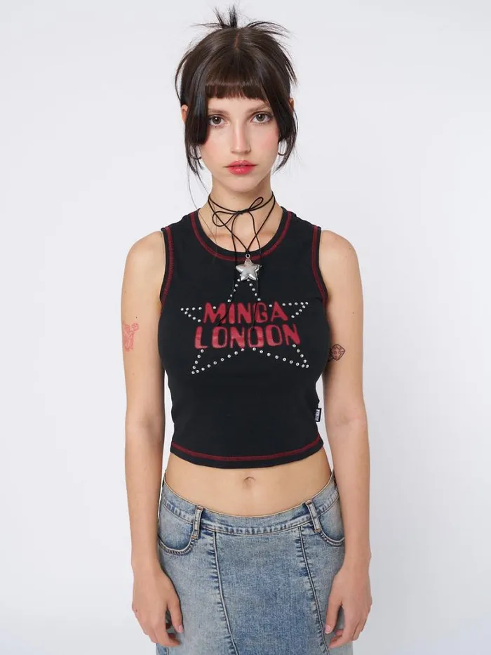 Clothing Minga London Tank Tops RockStar Girlfriend Vest Top