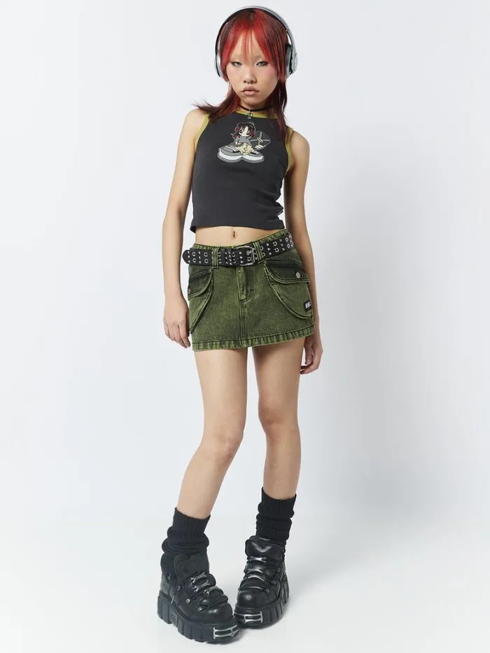 Clothing Minga London Tank Tops Skater Girl Graphic Ringer Vest Top
