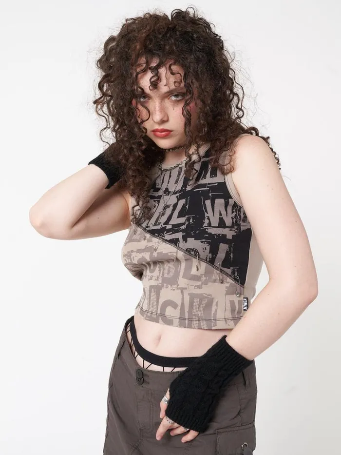 Clothing Minga London Tank Tops Unreal Patchwork Vest Top