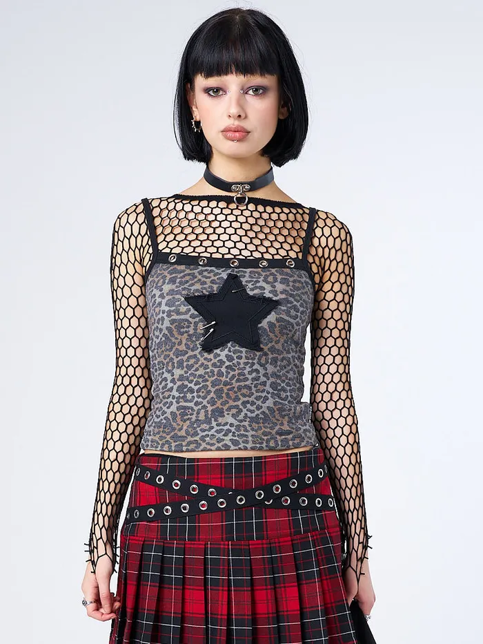 Clothing Nancy Leopard Print Cami Top Minga London Crop Tops
