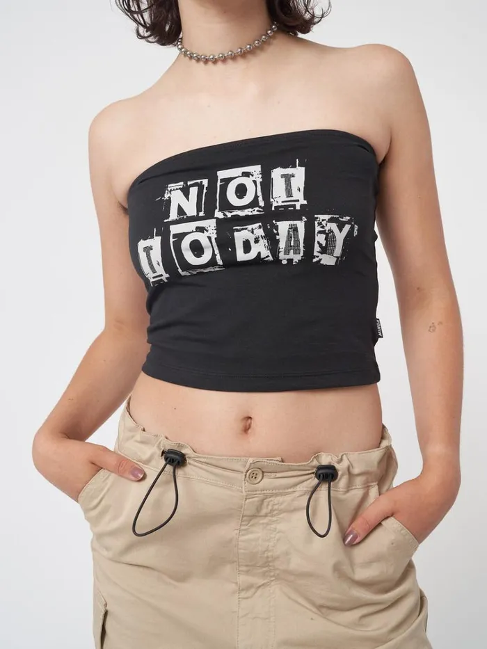 Clothing Not Today Black Tube Top Minga London Crop Tops