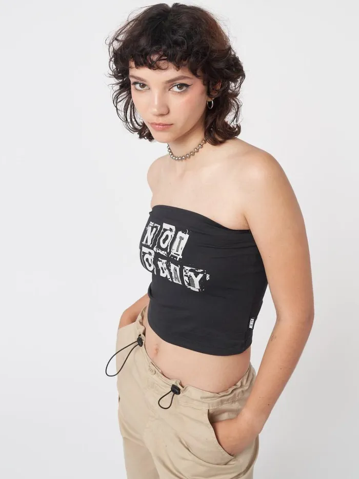 Clothing Not Today Black Tube Top Minga London Crop Tops