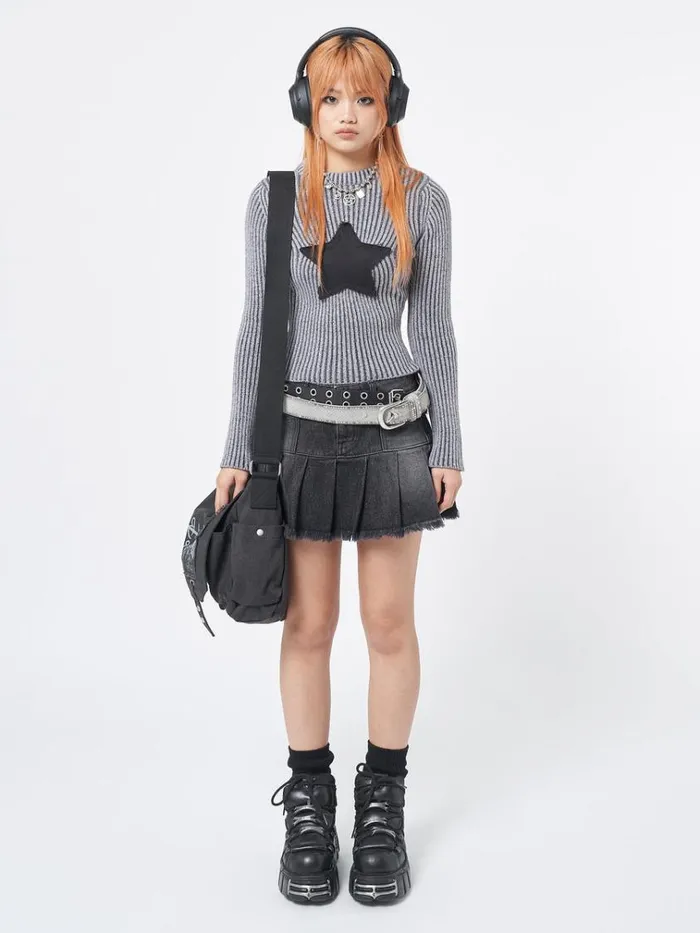Clothing Nya Black Pleated Mini Skirt Minga London Skirts